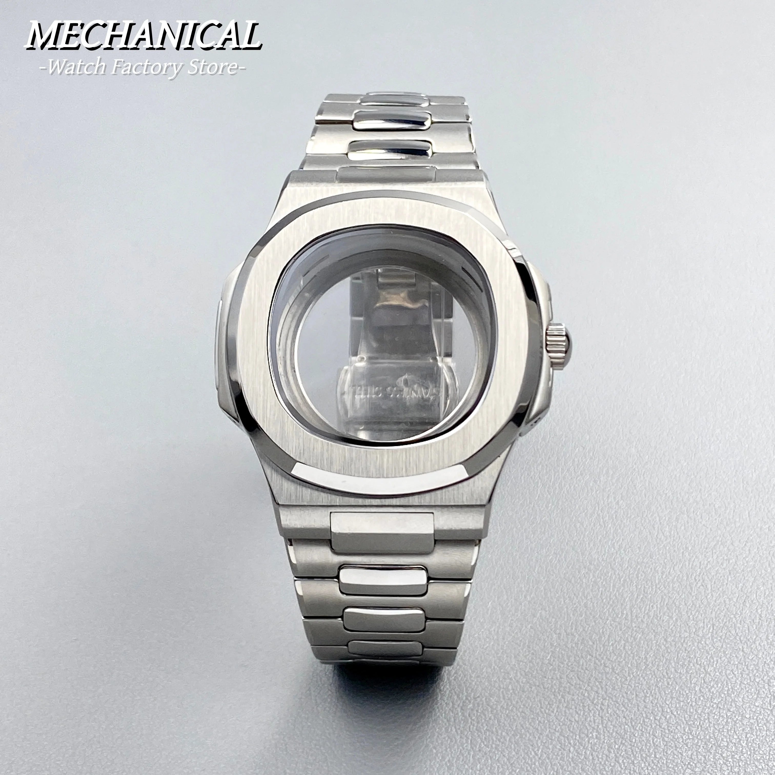 40mm Square Watch Case for Nautilus Style NH35 NH36 NH38 Movement Rose Gold/Black/Silver PVD Stainless Steel Sapphire Watch Case