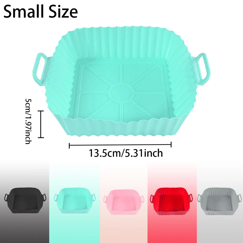 Silicone Air Fryer Liners Pot,Airfryer Basket Cooking Gadgets ,Reusable Baking Tray Non-stick Pizza Pan Oven Kitchen Accessories