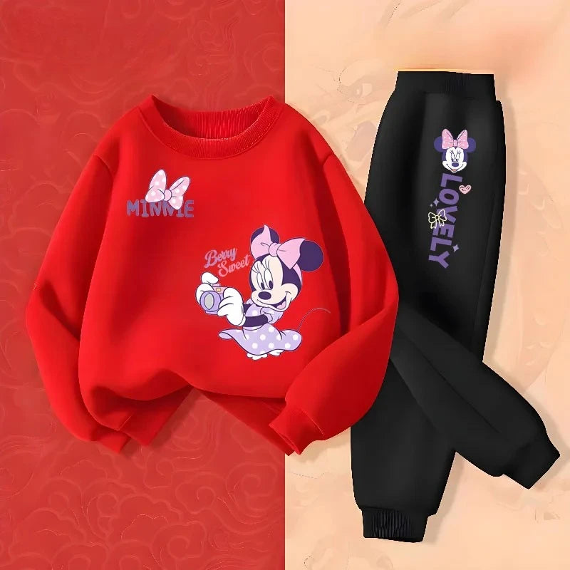 Children's Spring Autumn Long Sleeve Clothing Girls Pullover Long Pant Two Piece Sets Cartoon Printed Kids 2pcs Sets Tracksuit