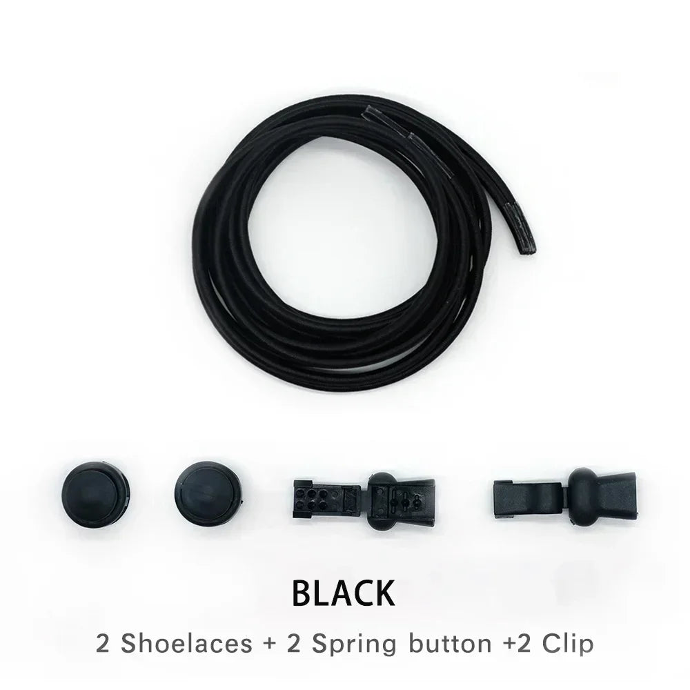 1 Pair of No Tie ShoesLaces Rubber Round Spring Lock Elastic Sneaker Shoelaces Laces Accessories Suitable for Kids Adult Lazy