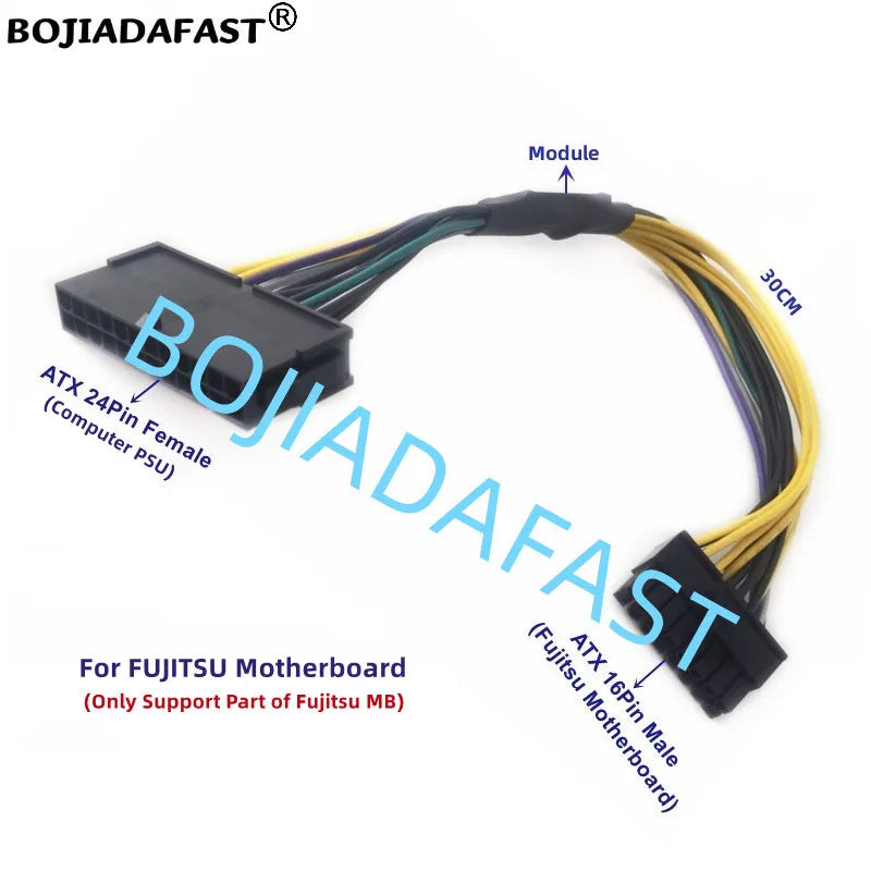ATX 24Pin to Motherboard 16Pin Adapter Power Cable 30CM for Fujitsu MB Esprimo D756 D956 E720 E920 P720 P556 P900 P920