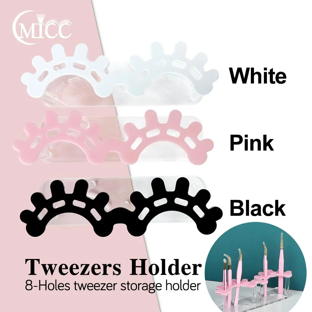 Acrylic Eyelash Tweezers Storage Rack Tweezer Organizer Holder Stand Eyelash Extension Tools Makeup Beauty Shelf 8 Holes