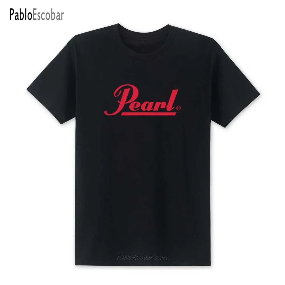 Fashion Drums Brand Men T Shirts Summer New Pearl T Shirt O-neck Short Sleeve Cotton Music T-shirts Top Tees