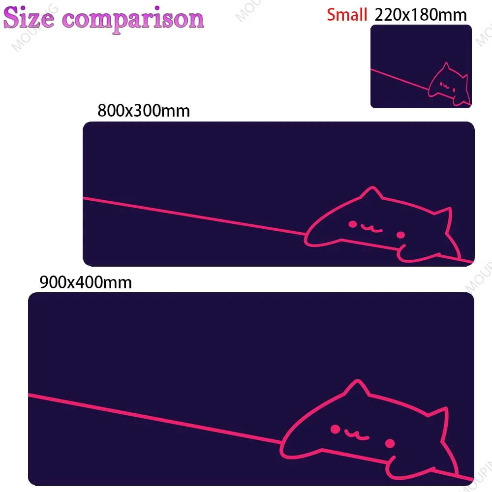 White Deskmat Black Cat Kawaii Mouse Pad Minimalistic Gaming Laptop Large Mousepad Anime Office Carpet Gamer Keyboard Mouse Mats