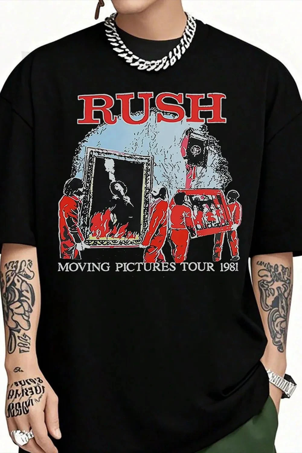 2026 Rush  Band TShirt Mens Womens Cotton Tees Summer Casual Short Sleeve Round Neck Clothing Loose Top Trend Unisex Tee