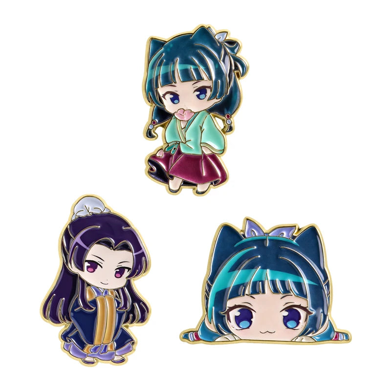 Maomao Light Novel Brooch Enamel Pins  Cute Japanese Anime Cartoon Character Brooches Lapel Badge Jewelry Gift for Fans Friends