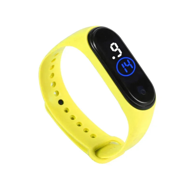 Waterproof Kids Sports Watch Children Smart Touch Screen LED Digital Watch Two Tone Silicone Strap Men Women Watch Student Clock