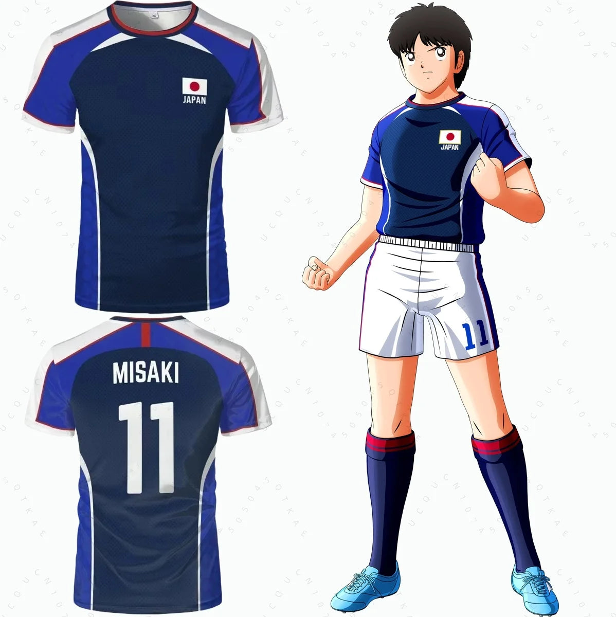 Piece Outfit Children Tracksuit Captain Tsubasa Football No.10 Print T Shirts Can Choose T-Shirts Or Shorts Kids Adult Clothes
