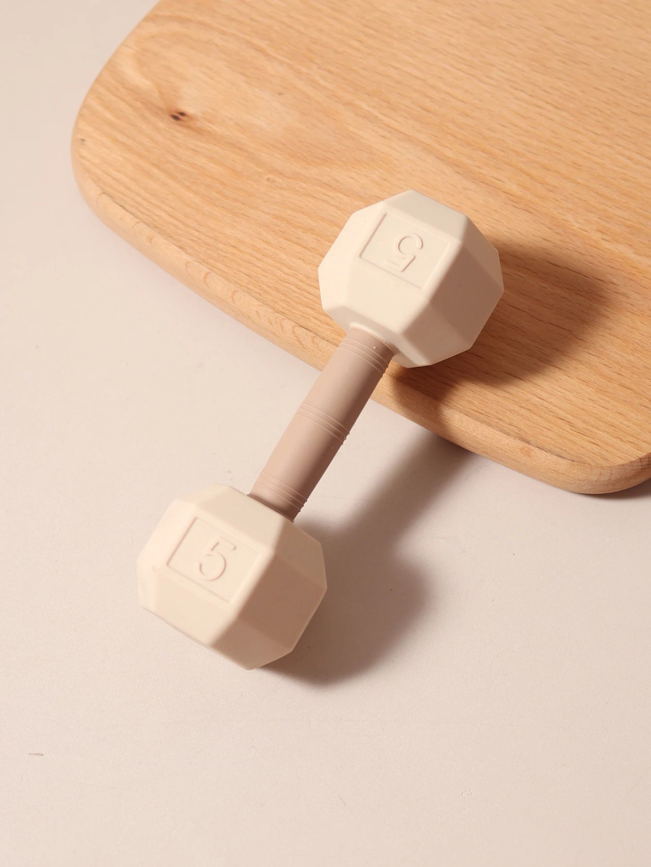 2-in-1 Barbell Shape Silicone Teether baby Rattle toy with sound 5kg