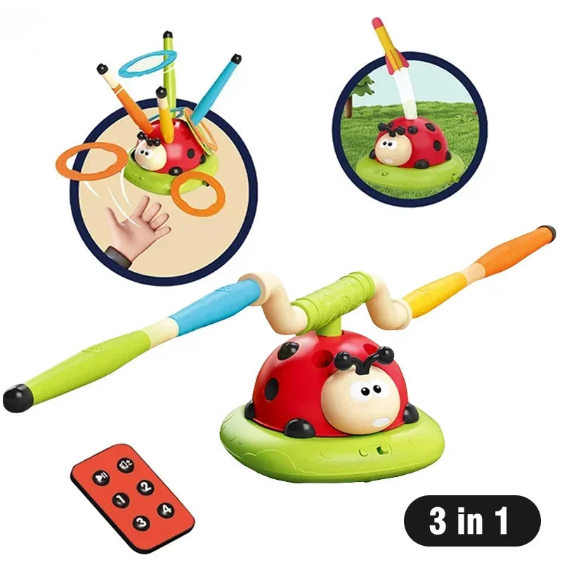Kids Sports Toy 5/3/2 In1 Skipping Rope Toss Rings Game Stomping Launch Launcher Jumping Indoor Outdoor Sensory Training