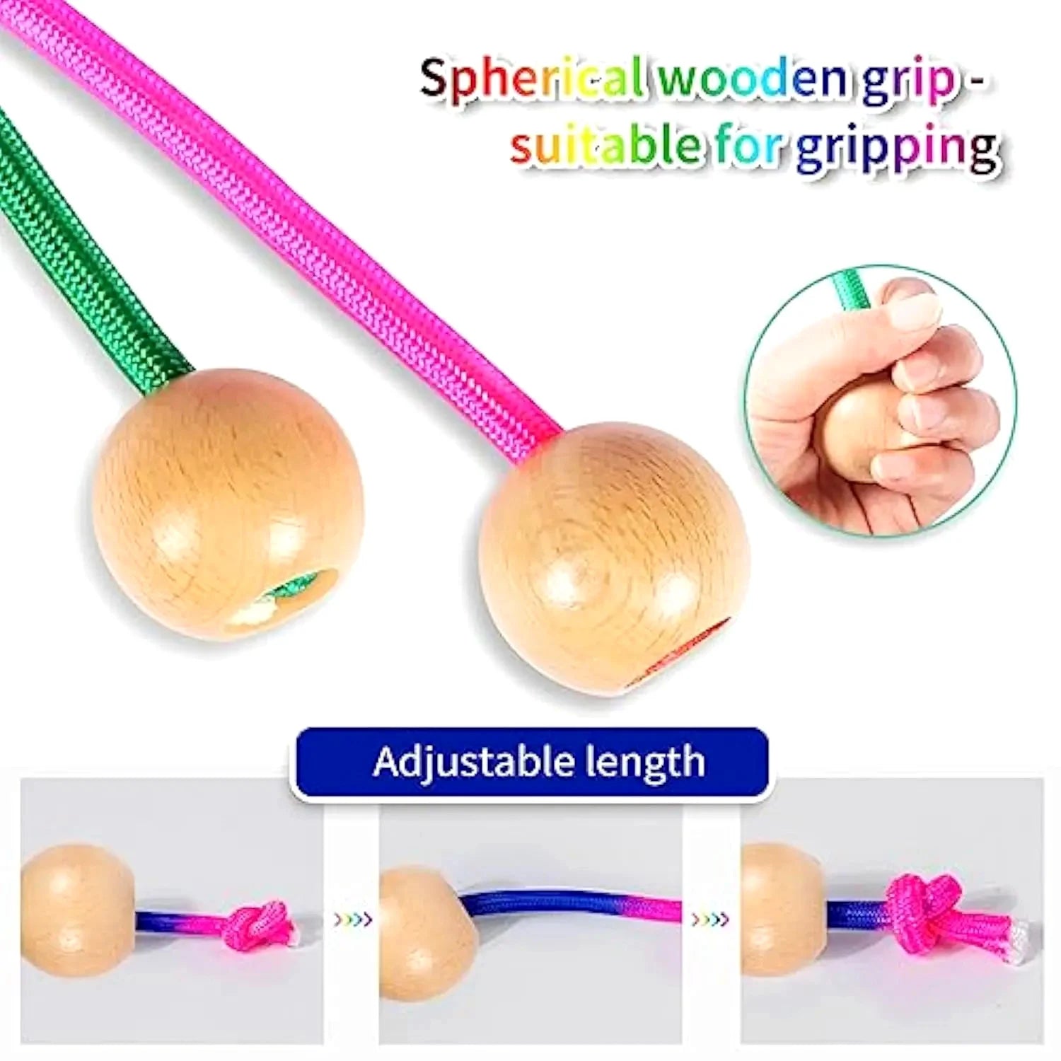 Colorful 5m Rainbow Skipping Rope - Long Children Students Speed Skipping Rope -fit Jump Rope With Anti-Slip Handle
