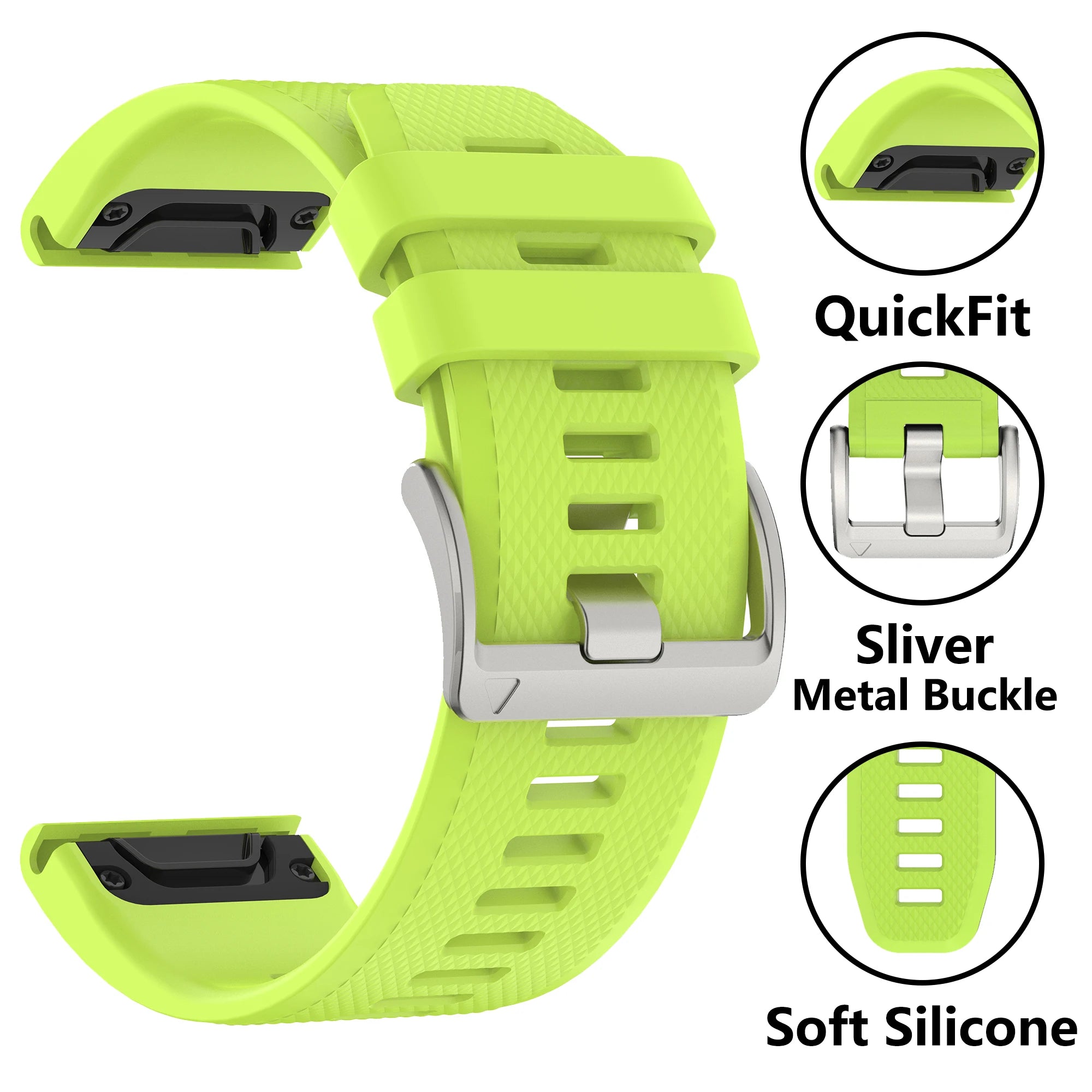 Silicone QuickFit 22 26mm Watch Strap For Garmin Fenix 5 5X Plus 6 6X Pro 7 7X SOLAR Fenix8 EPIX Gen2 47mm 51mm Enduro 3 Correa