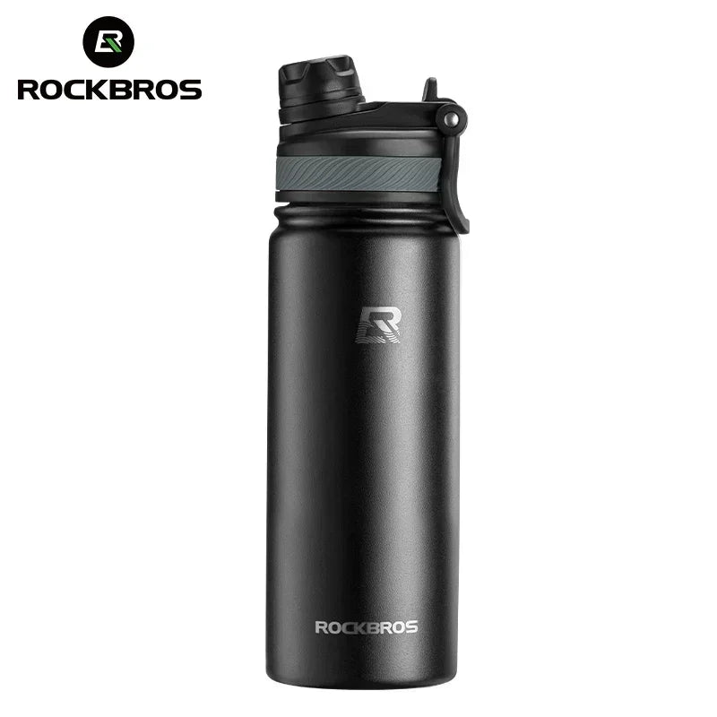 ROCKBROS Thermal Water Bottle Sports Water Bottle Non Slip Stainless Steel Cold And Hot Thermo Cup Cycling Hiking Equip