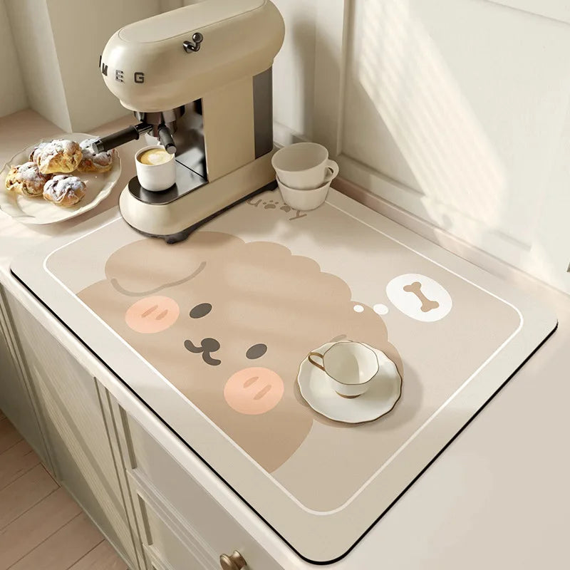 Super Antiskid Large Kitchen Absorbent Draining Mat Super Absorbent Draining Coffee Dish Drying Mat Quick Dry Bathroom Drain Pad