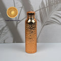 New 800ML Electroplated Copper Water Bottle One-Click Open Lid Stainless Steel Hammer Pattern Cup Sports Water Bottle