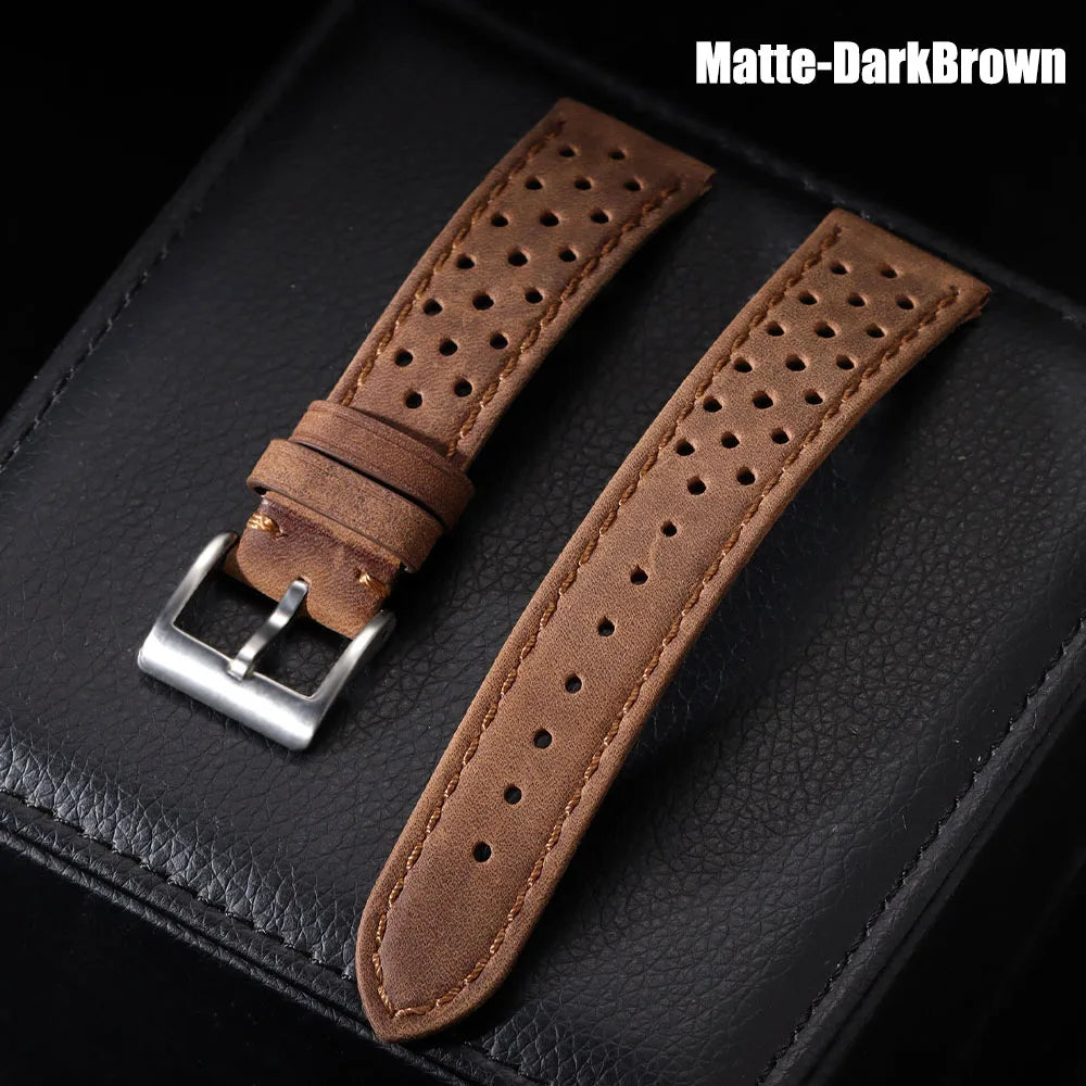 Vintage Calfskin Strap 18mm 20mm 22mm Universal Watch Band Breathable Wrist Bracelet for Men Women Sport Wristbelt Accessories