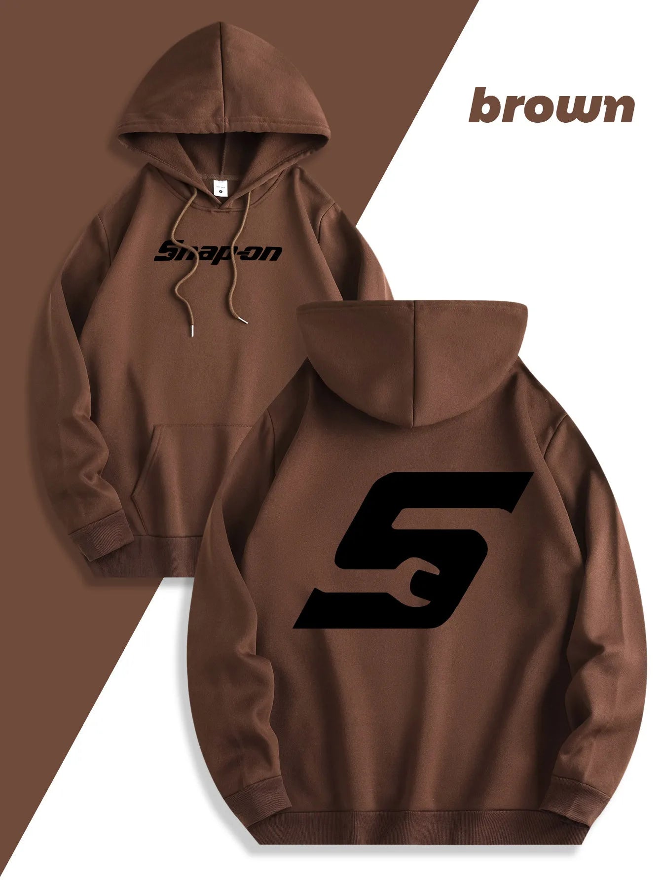 2025 Red Snapon Hooded Sweatshirt Casual Long Sleeve Pullover100_ Polyester Knit Fabric All-Season Warm Hoodie with Drawstring