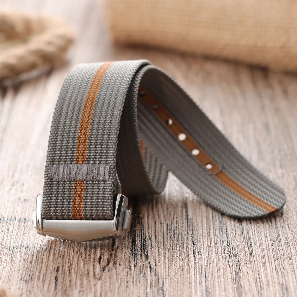 Deployant Clasp Nylon 20mm 22mm Watch Strap Premium Ribbed Watch Band for Omega Folding Buckle Watchband Sport Wristband for Men