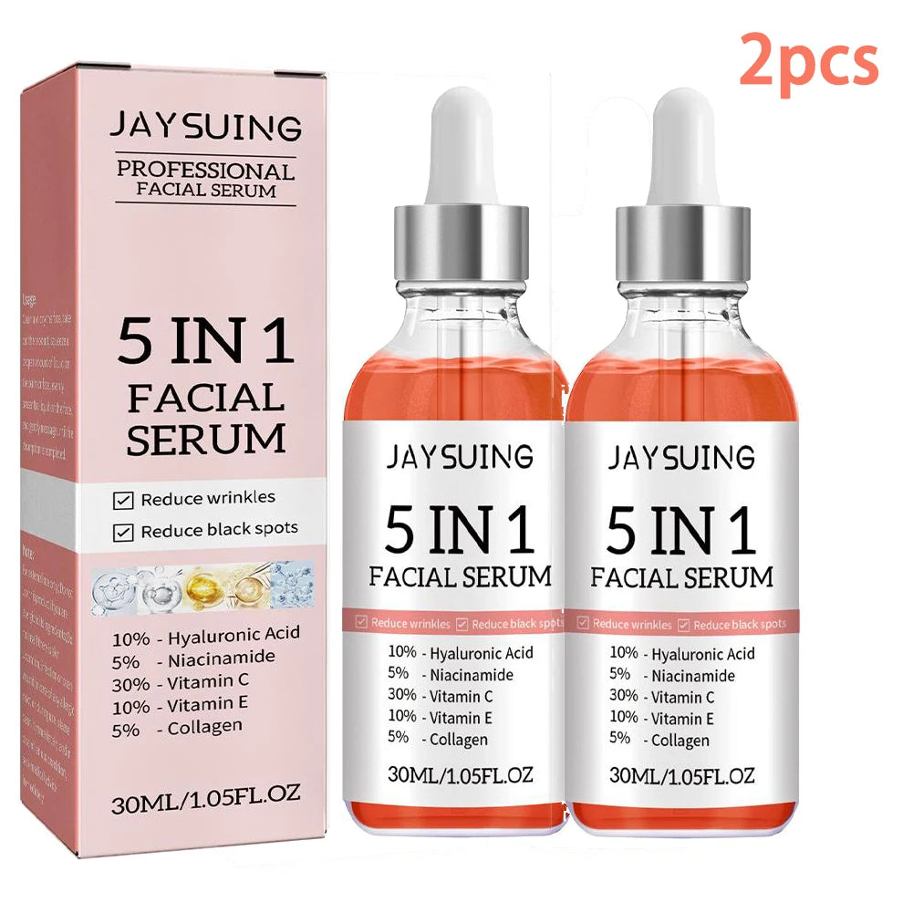 5 In 1 Face Serum Vitamin C Moisturizing Whitening Anti Wrinkle Aging Niacinamide Hyaluronic Acid Facial Serum SkinCare 30ml