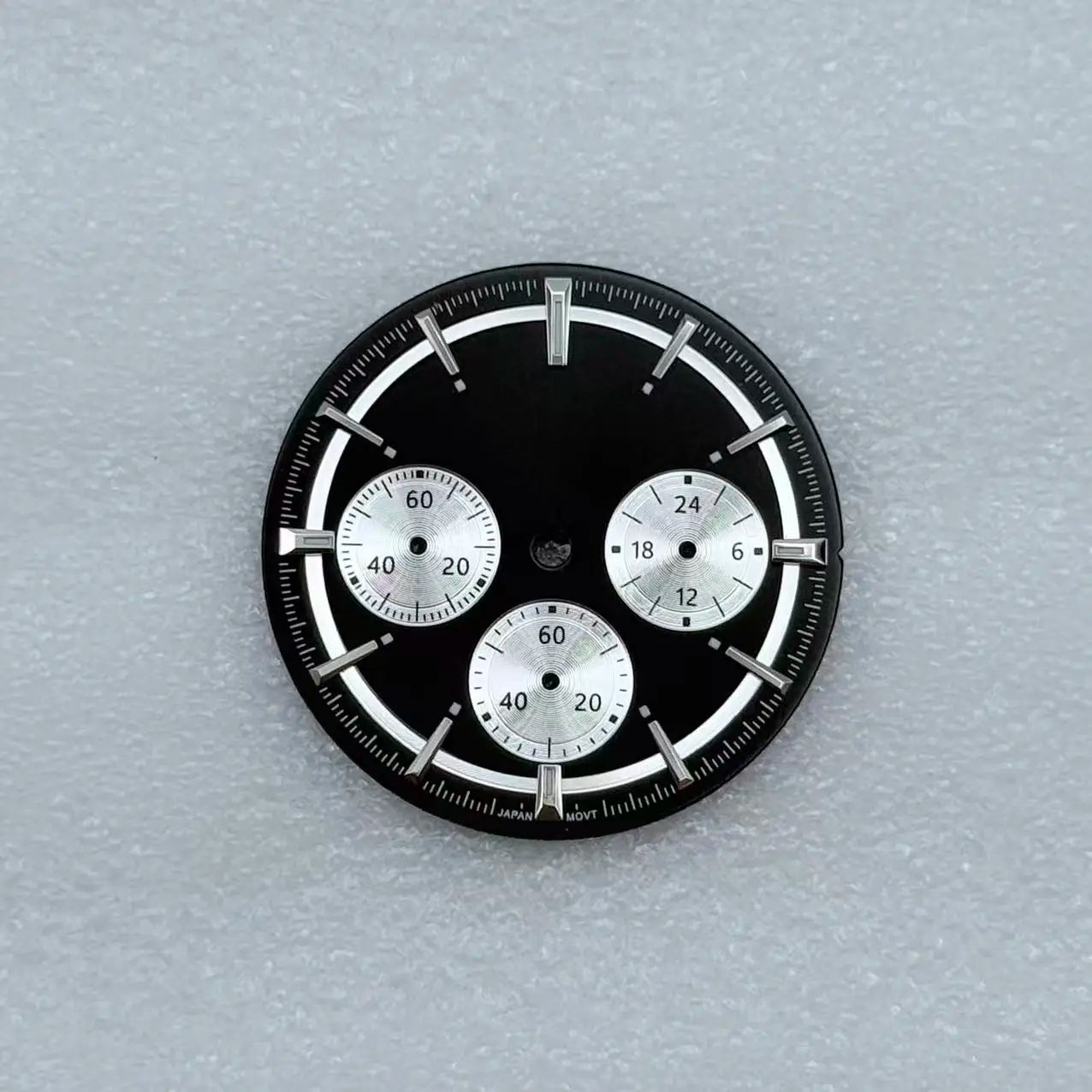 29.5mm/32.5mm No logo Sunburst Watch Dial For Seiko VK63 Longines Conquest Chronograph Quartz Movement Green Lume Mod Parts Case