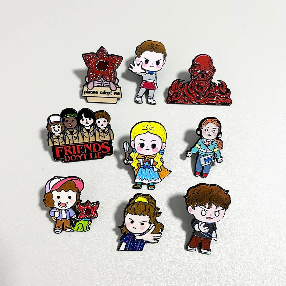 9pcs Set Cute King Cannibal Flower Cartoon Enamel Pins Collection Lapel Brooches for Backpacks And Costumes Jewelry Gift Ideas