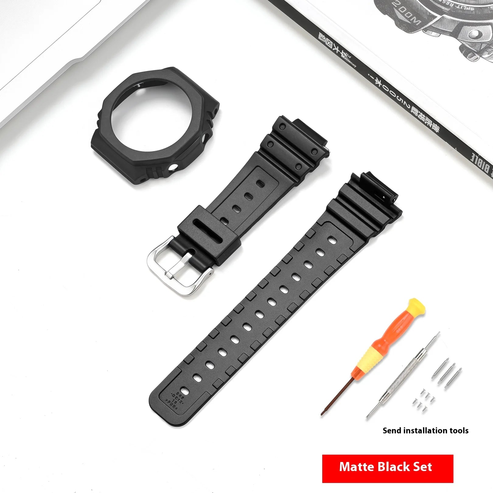 Case + Strap for Casio G-SHOCK GA-2100 GA-2110 Transparent Rubber Resin Watch Band Modified Quick Release Wrist Bracelet Shell