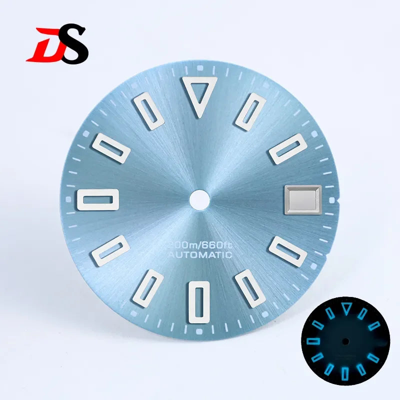 NH35 Dial Matte Dial Hollow Index 28.5mm BGW9 C3 Lume for NH35/NH34 Movement Custom Logo Watch Accessories