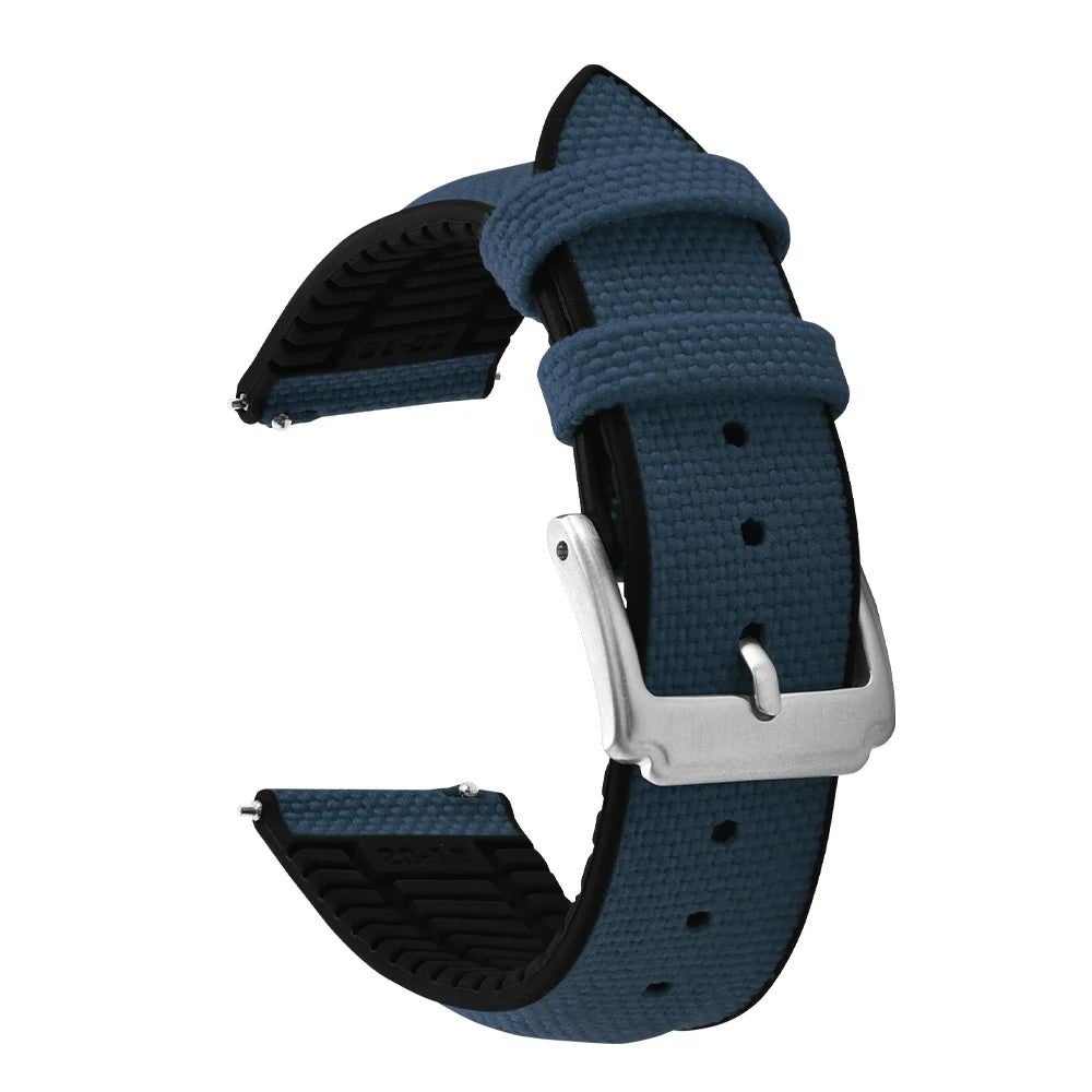 Sailcloth Rubber Strap 18 19 20 21 22mm Sailcloth Nylon Quick Release Band Universal Silicone Bracelet For Cartier Seiko Omega