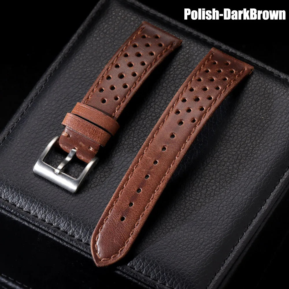 Vintage Calfskin Strap 18mm 20mm 22mm Universal Watch Band Breathable Wrist Bracelet for Men Women Sport Wristbelt Accessories