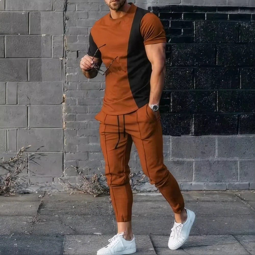 New men's basketball sports suit jogging set 3D printed Qeen summer hot selling retro casual short sleeved T-shirt+pants 2-piece