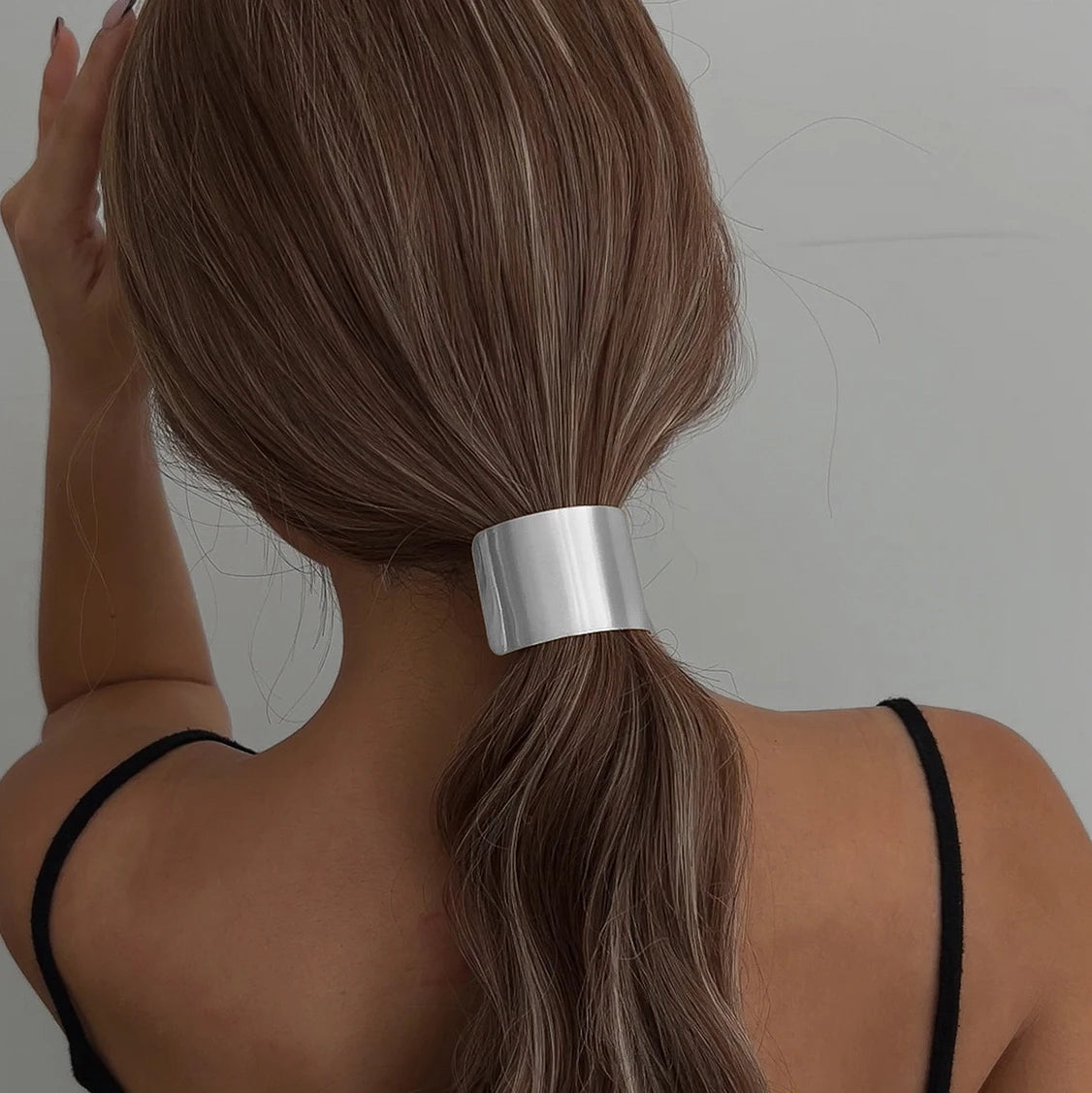 Fashion Irregular Geometric Hair Ties Elastic Hairband Punk Metal Hair Bands Rope Women Bowknot Ponytail Holder Hair Accessories