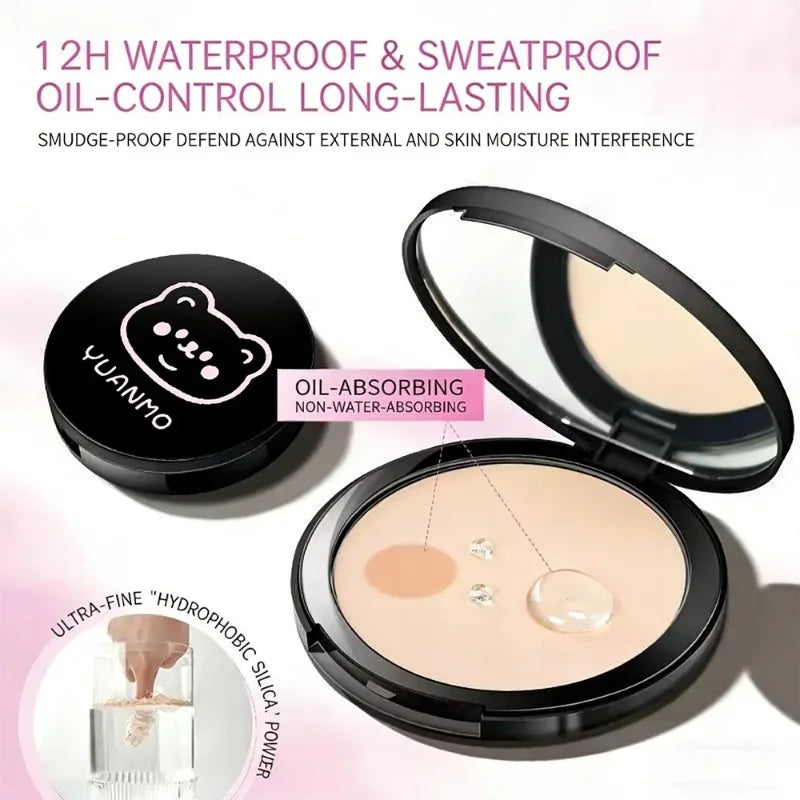 Transparent White Pressed Powder Oil Control Silky Soft Focus Foundation Palette Concealer Brighten Modifying Dullness Makeup