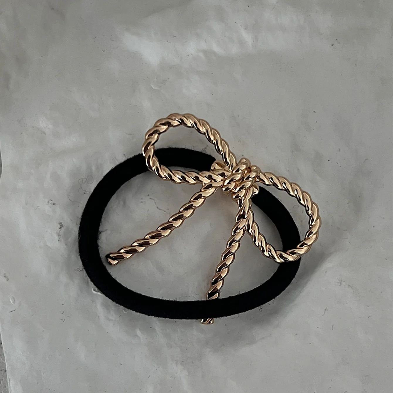 Fashion Irregular Geometric Hair Ties Elastic Hairband Punk Metal Hair Bands Rope Women Bowknot Ponytail Holder Hair Accessories