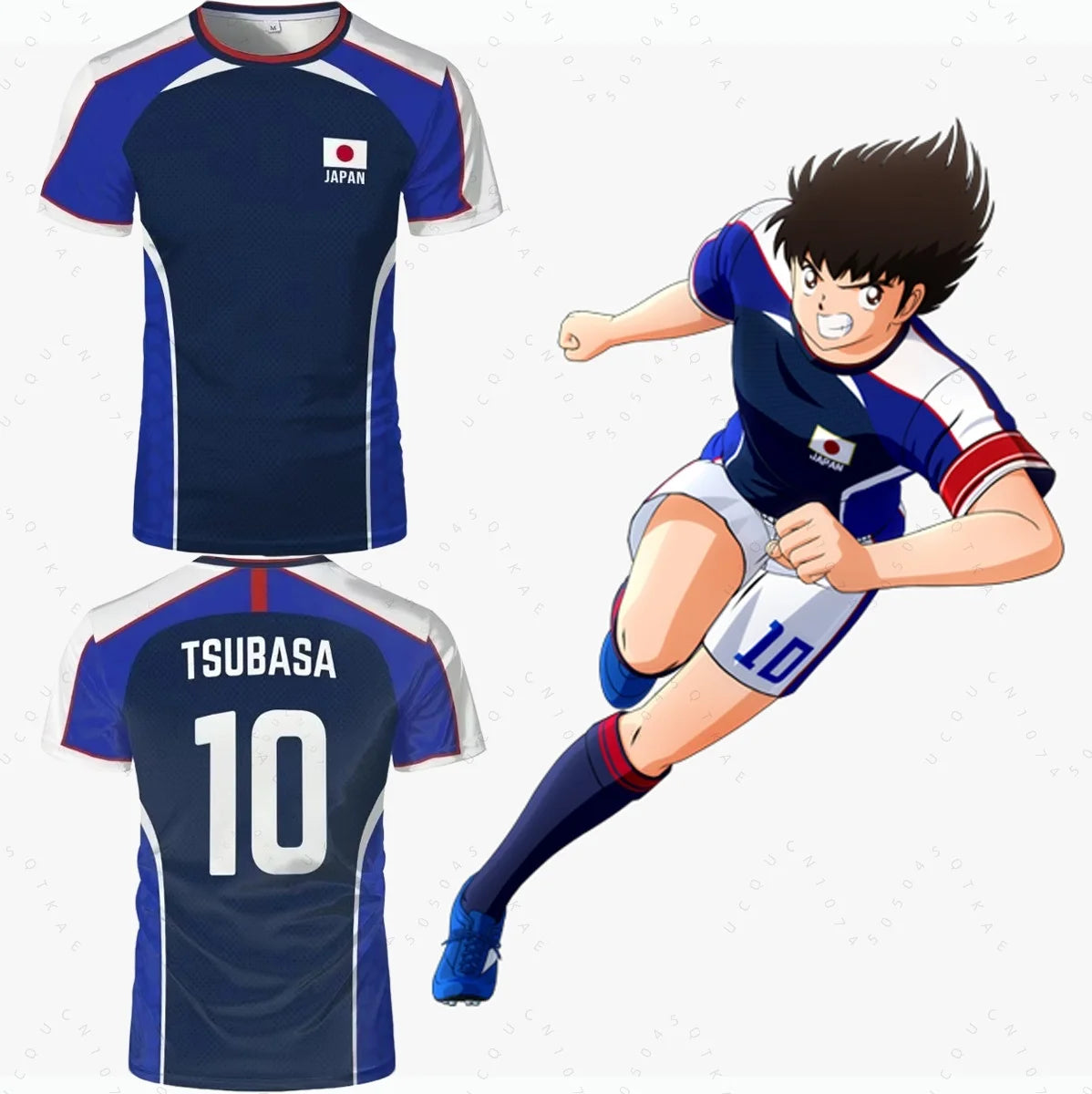 Piece Outfit Children Tracksuit Captain Tsubasa Football No.10 Print T Shirts Can Choose T-Shirts Or Shorts Kids Adult Clothes
