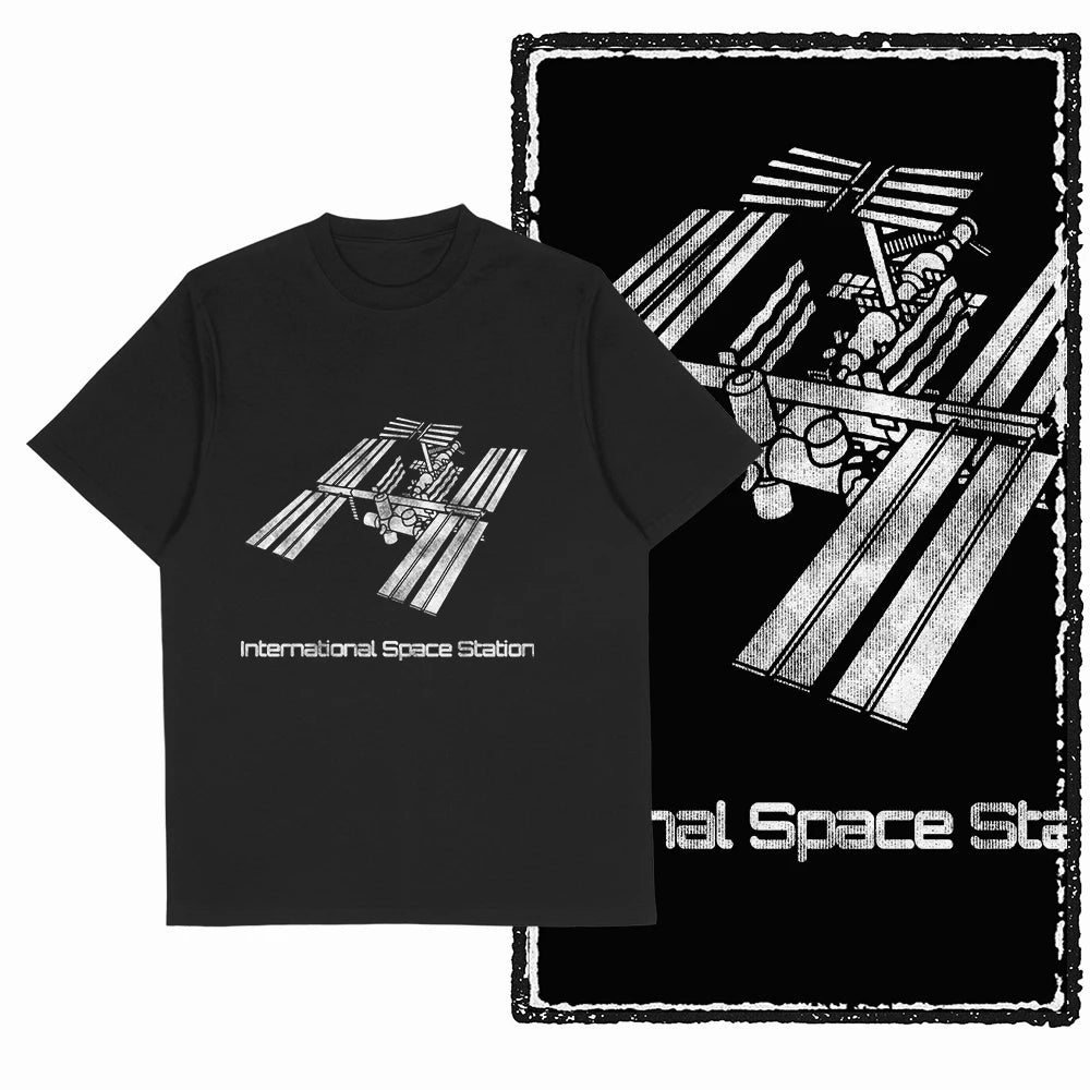 Coolmind SA 100% Cotton astronaut Graphic T shirt fo men Cool Moon print Big Size men tshirt BLACK men's novelty tee shirt