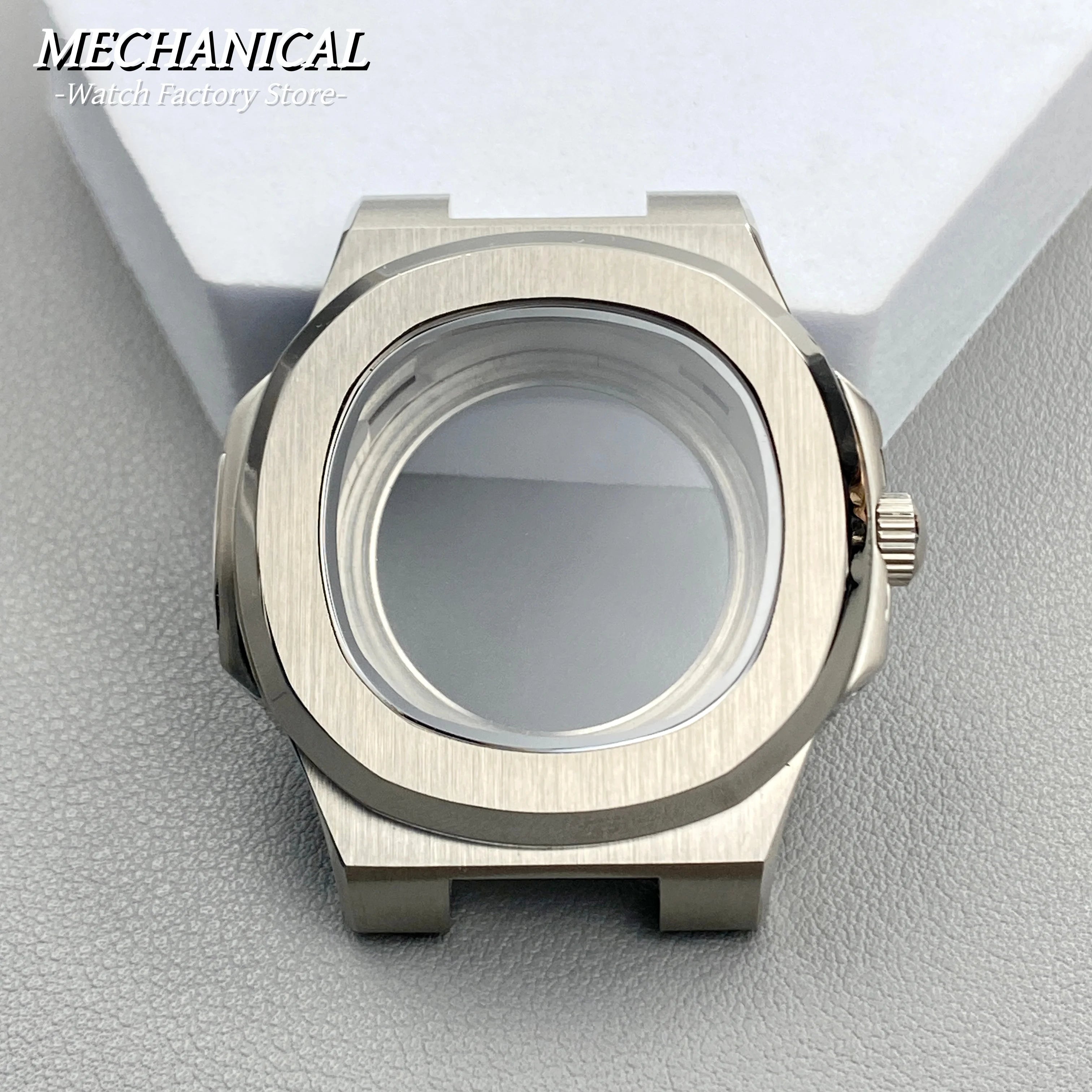 40mm Square Watch Case for Nautilus Style NH35 NH36 NH38 Movement Rose Gold/Black/Silver PVD Stainless Steel Sapphire Watch Case