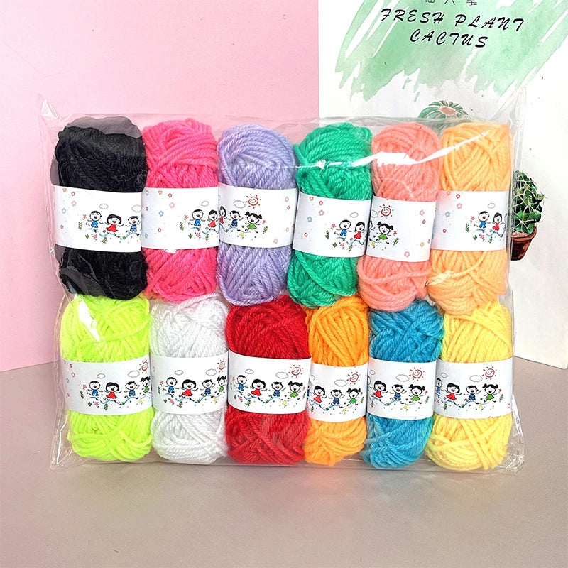 12Pcs Soft Warm DIY Cotton Wool Threads Soft Yarn Fine Quality Hand-Knitting Thread For Handmade Knitting Crochet Yarn