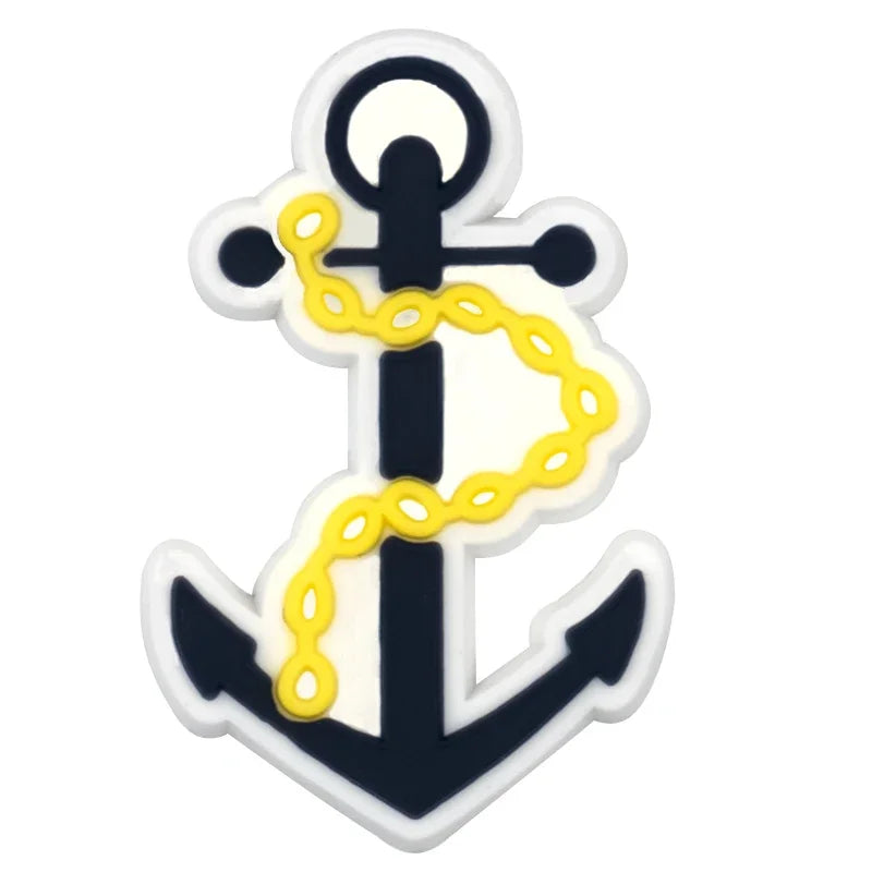 1/9pcs Cruel Jeep Sports Car Shoe Charms for Boys Kids Gift Turbine Hub Shoe Decoration Accessories  Ship's Anchor Pin Clog