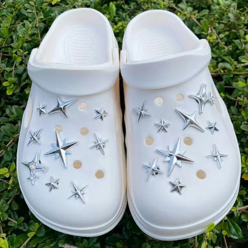 18pcs/Set Detachable Punk Style Metal Rivets Decorative Buckles For Garden Shoes & Hole Shoes New