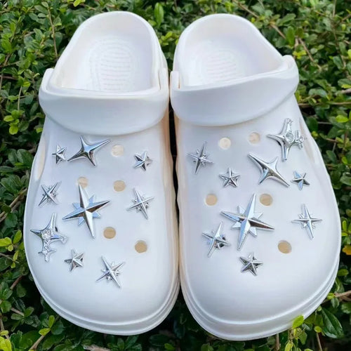 18pcs/Set Detachable Punk Style Metal Rivets Decorative Buckles For Garden Shoes & Hole Shoes New