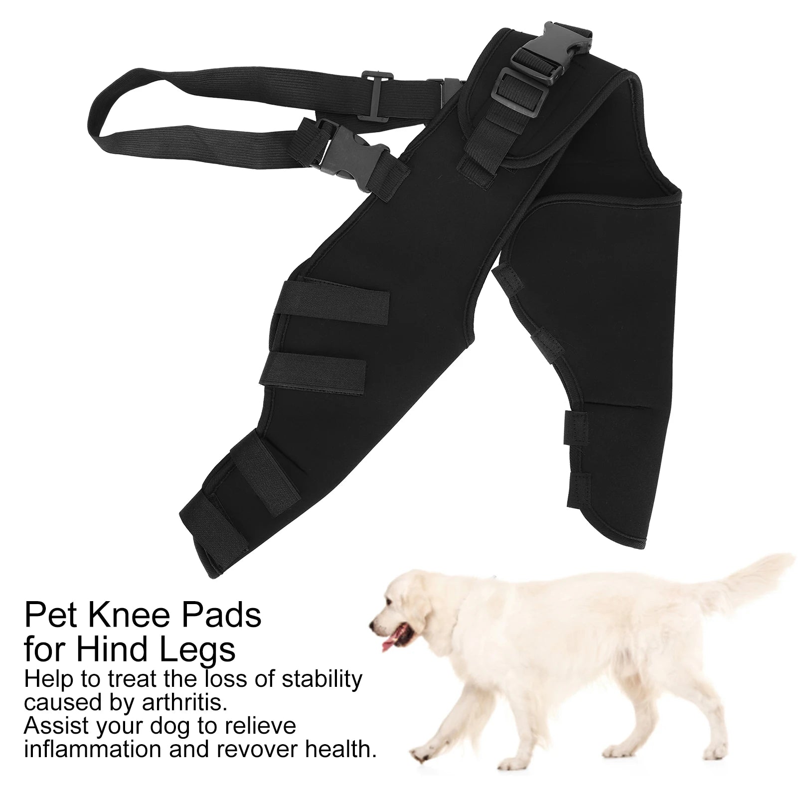 Pet Dog Hind Legs Protector Adjustable Knee Brace Leg Support for Dogs Hind Legs Recover Adjustable Pet Knee Pads Dog Knee Brace