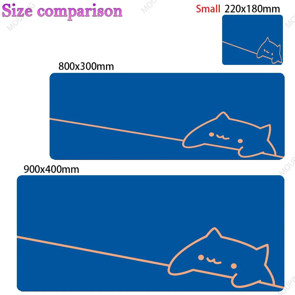 White Deskmat Black Cat Kawaii Mouse Pad Minimalistic Gaming Laptop Large Mousepad Anime Office Carpet Gamer Keyboard Mouse Mats