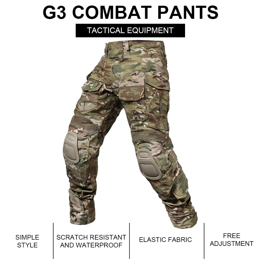 SINAIRSOFT G3 Combat Pants with Knee Pads Tactico Trousers MC gen3 Outdoor Hunting Camouflage