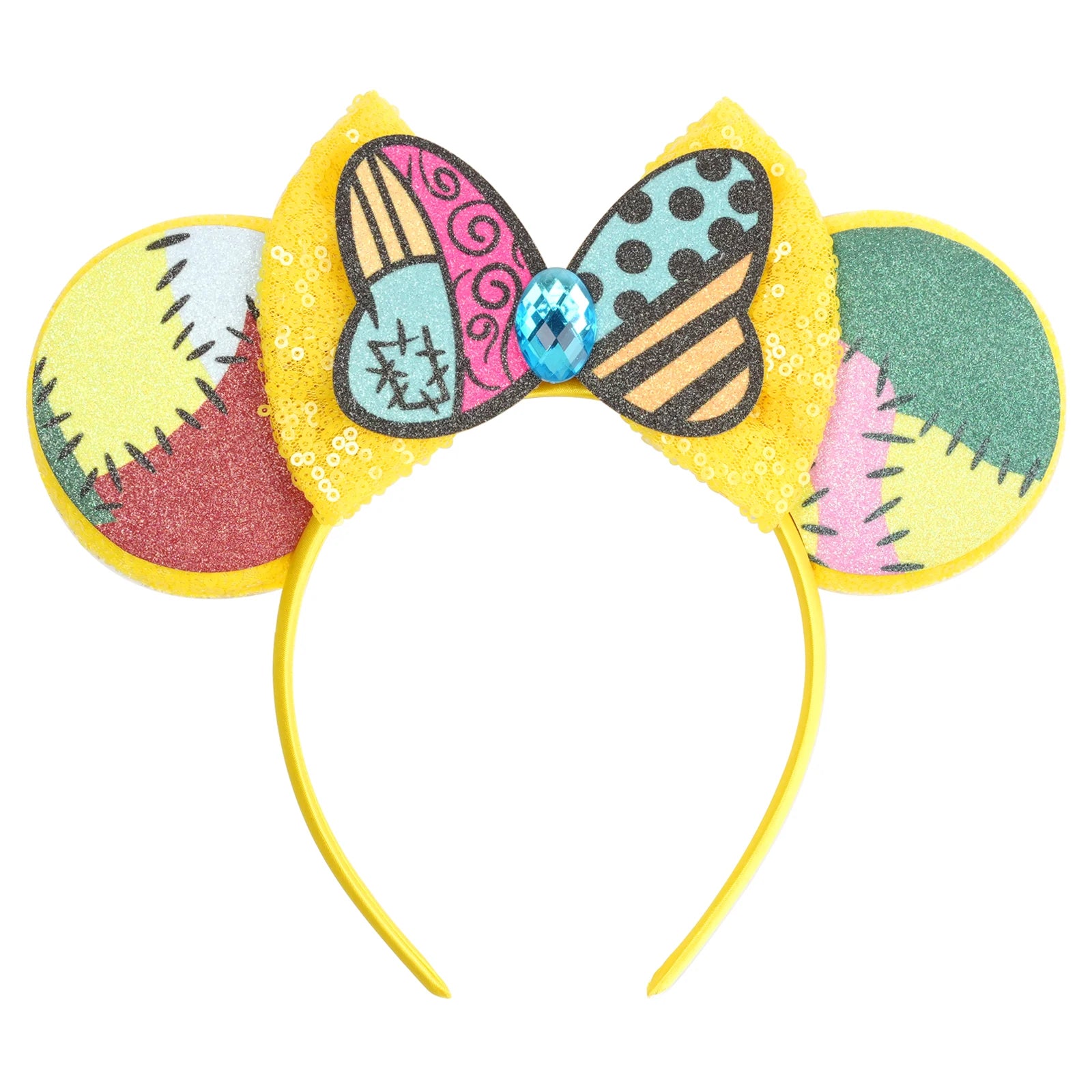2025 New Style Mickey Minnie Ear Headband Sequin Bows Girl Adult Kids Halloween Party Cosplay Hair Accessories Princess Hairband