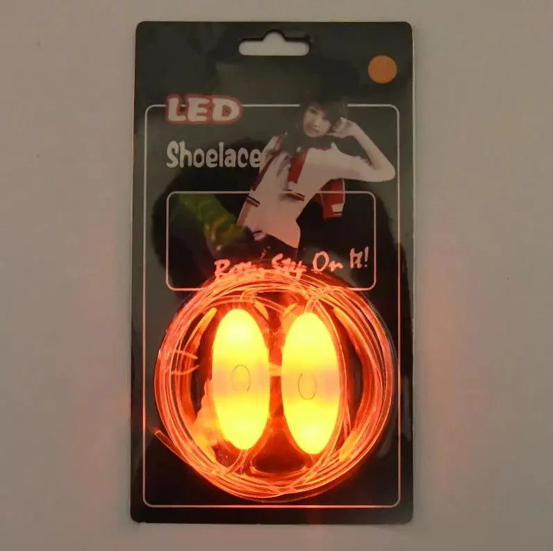 LED Sport Shoelaces Night Luminous Shoelaces Glow Shoe Strings Round Flash Light Shoelaces for Women Men No Tie Lazy Shoe Laces