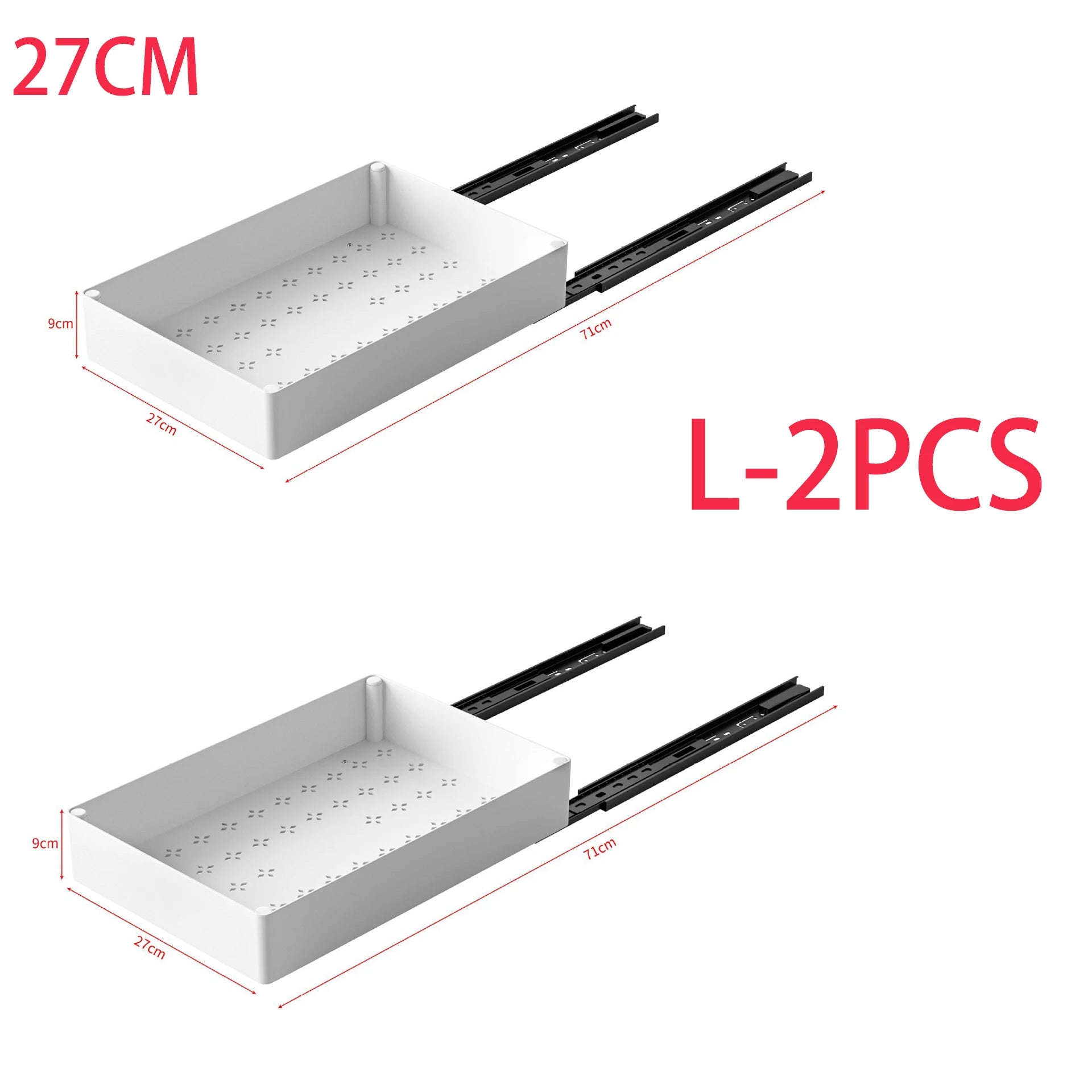 1-2pcs Kitchen Organizer Pull Out Cabinet Storage Rack Drawer Type Storage Tray with Slide Rails Cabinets Organizer for Pantry