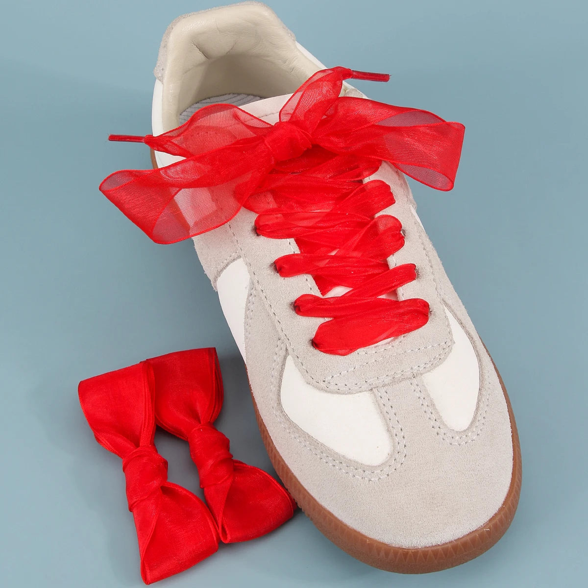 1 PAIRS Fashion Shoe Laces Silk Satin Ribbon Shoelaces Soft Casual Flat Shoestrings for Sneaker 2.5CM Wide&more choices of color
