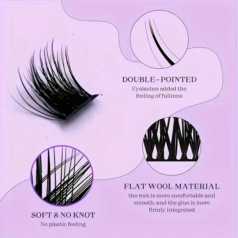 MIAOJIE DIY Clusters Eyelashes 0.07mm D Curl 9-16mm Mixed Natural Eyelash Extension DD Curl Personal Eyelash Cluster Makeup Tool