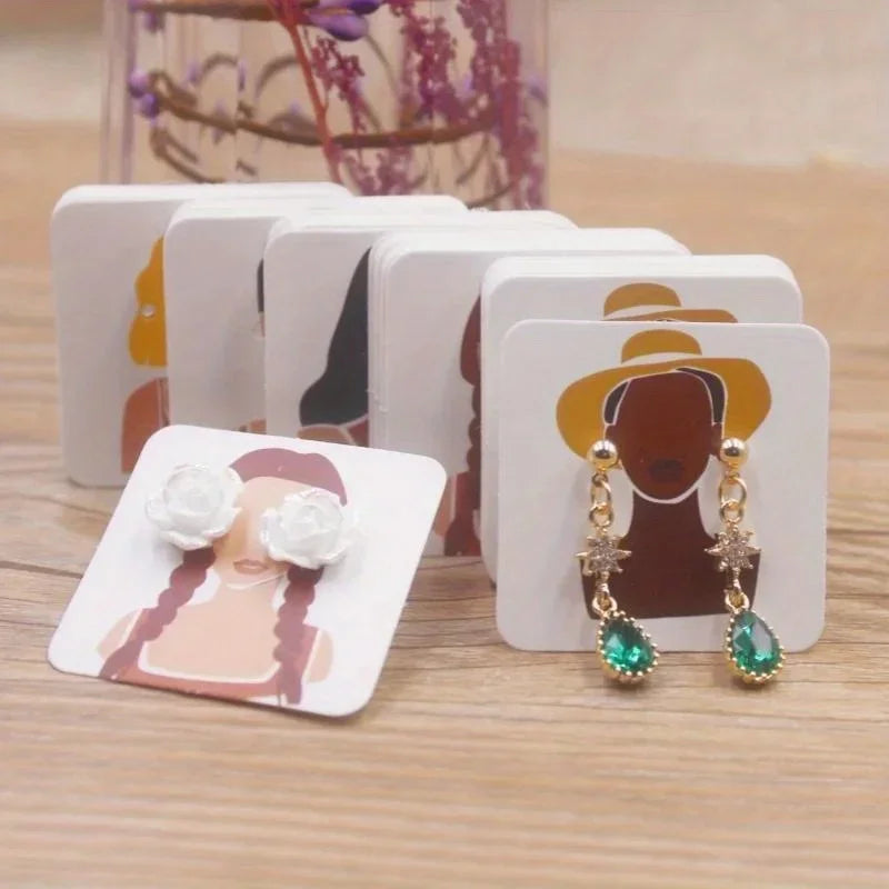 Earring Cards for Display 100 Pcs Kraft Paper Earring Display Cards Ear Studs Supplies Jewelry Holder