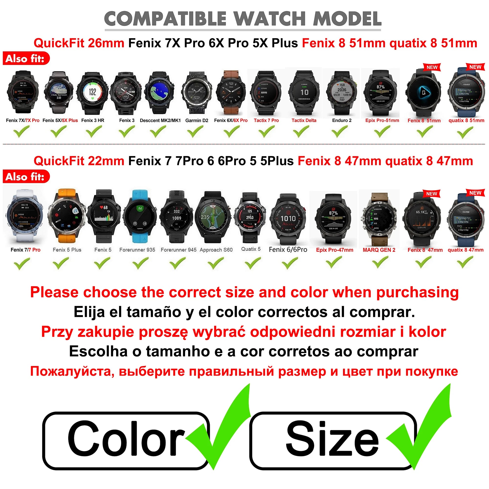 Silicone QuickFit 22 26mm Watch Strap For Garmin Fenix 5 5X Plus 6 6X Pro 7 7X SOLAR Fenix8 EPIX Gen2 47mm 51mm Enduro 3 Correa